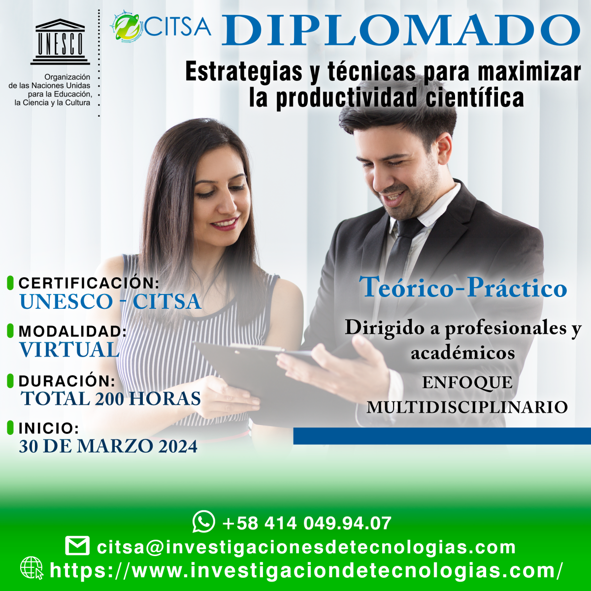 Diplomado en estrategias y técnicas efectivas para maximizar la productividad científica